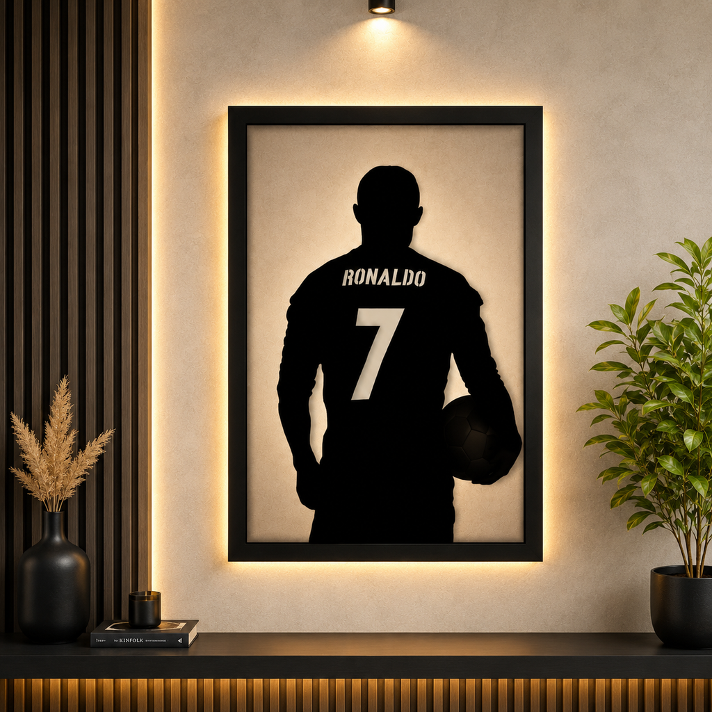 Cristiano Ronaldo CR7 LED Backlit Wall Art / Silhouette Decor
