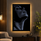 Minimalist Face Line Art LED Wall Decor
