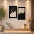Beautiful 2-Circle Metal Leaves Wall Art