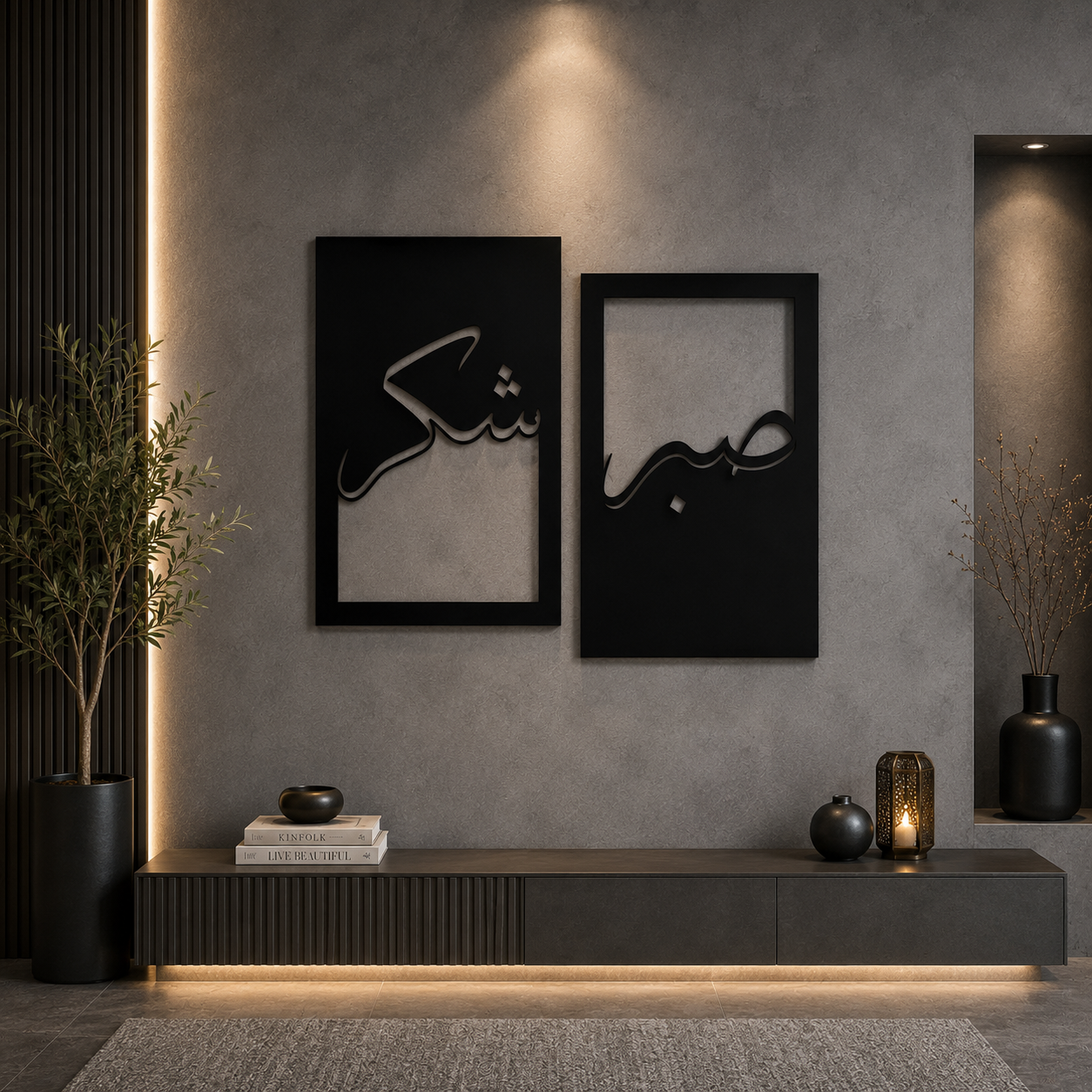 Beautiful 2-Circle Metal Leaves Wall Art