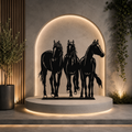 Premium Metal Three Horses Tabletop Showpiece