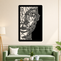 Modern Metal Face Line Art Wall Decor