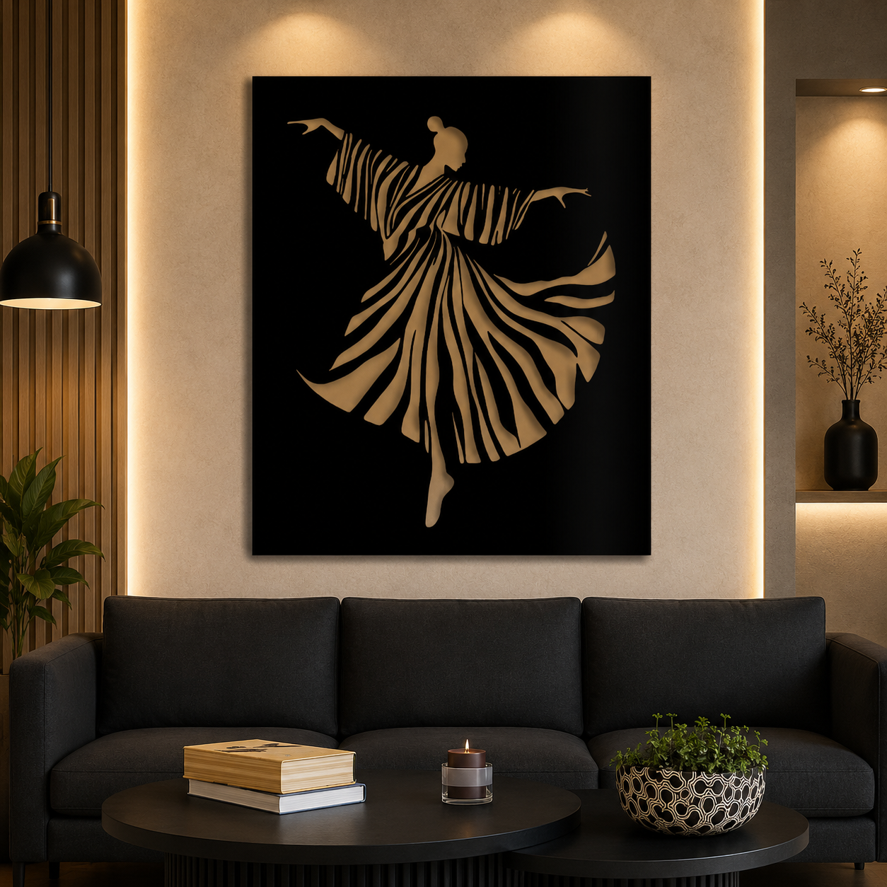 Beautiful Metal Face Line Art Wall Decor
