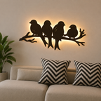 Birds on Branch Metal Wall Art