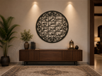 Asma-ul-Husna Islamic Wall Art – Round Arabic Calligraphy Wall Decor