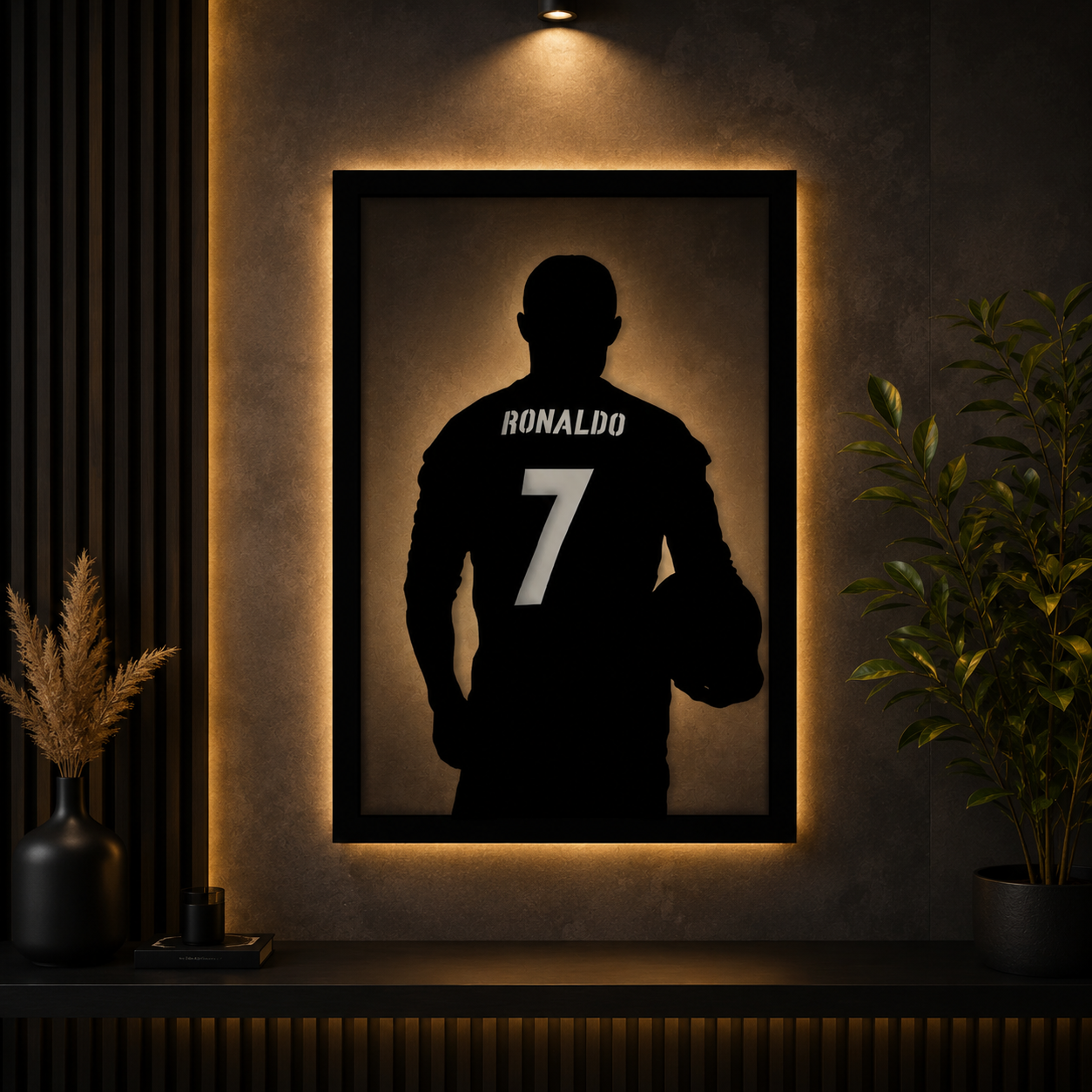 Cristiano Ronaldo CR7 LED Backlit Wall Art / Silhouette Decor