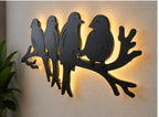 Birds on Branch Metal Wall Art