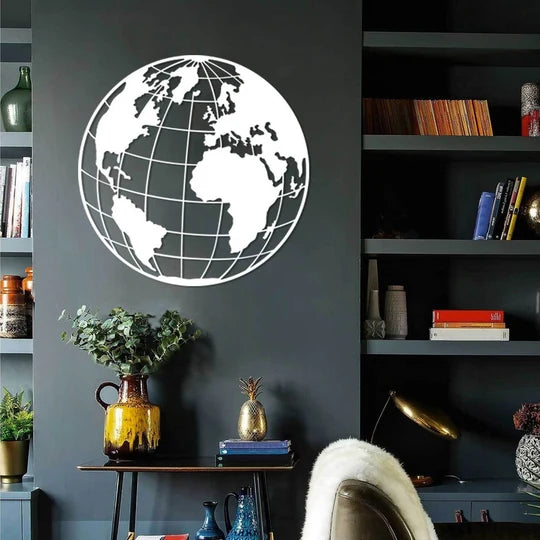 World Map Metal Wall Art