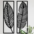 Modern Black Metal Leaf Wall Art Set of 2 – Botanical Home Decor for Living Room & Bedroom