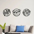 3 Piece Floral Metal Wall Art Set
