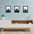 3 Piece Islamic Kaaba Metal Wall Art Set